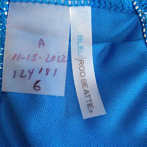 Bleu Rod Beattie Swim Bikini Top X Back Tropical Blue Swimwear - Picture 8 of 8